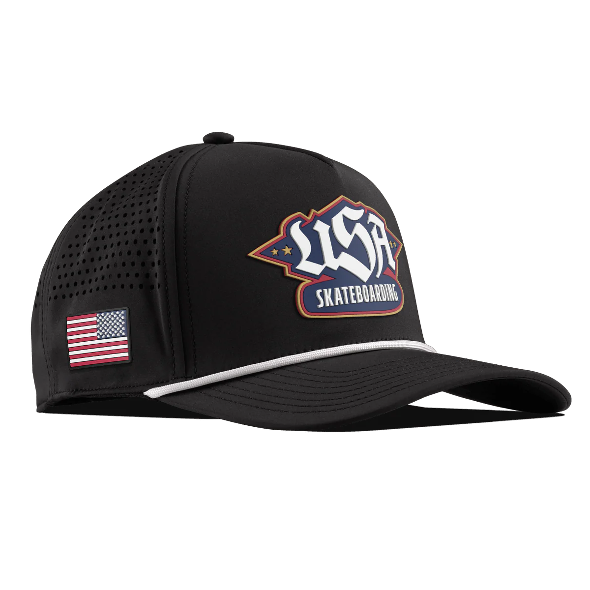 USA Skateboarding Team Logo Curved 5 Panel Rope Hat