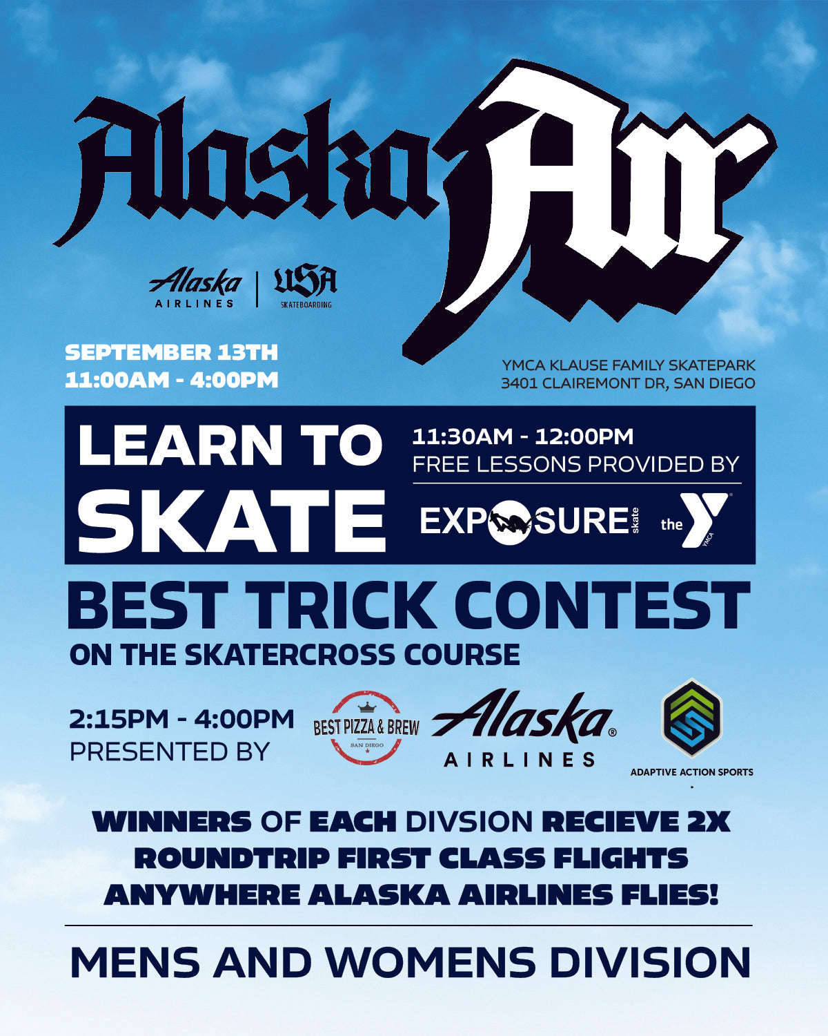 Alaska Air X USA Skateboarding Big Air Contest at Clairemont YMCA